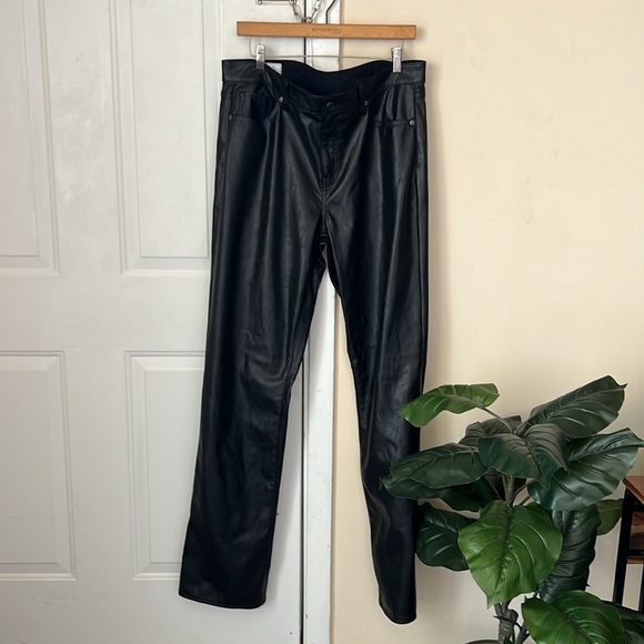 Gap Mid Rise Fitted Baby Boot Faux-Leather Pants Size 33/16T NWOT - Picture 2 of 14
